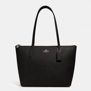 EUC COACH BLACK LEATHER TOWN TOTE LARGE